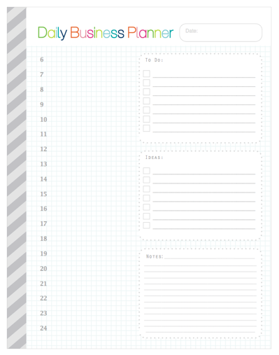 Free Printable Daily Business Planner Page in Grid Style!