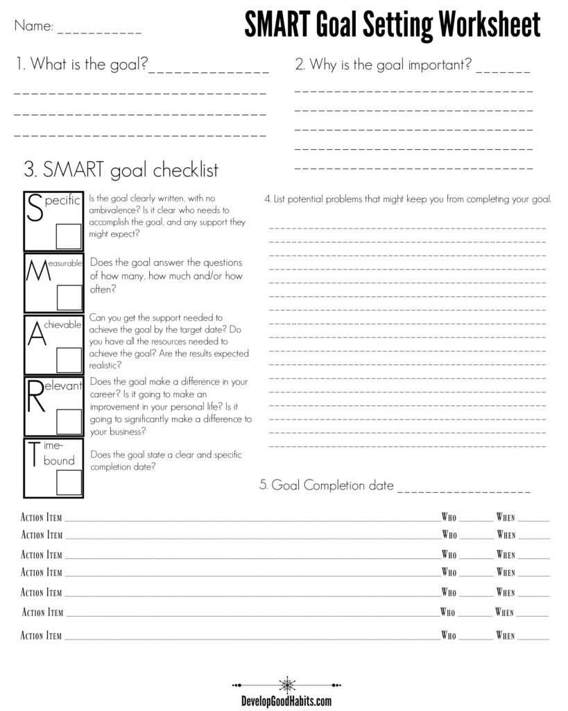 SMART-Goal-Setting-Worksheet-2018-2019-FREE-Goal-Setting-Worksheets and templates