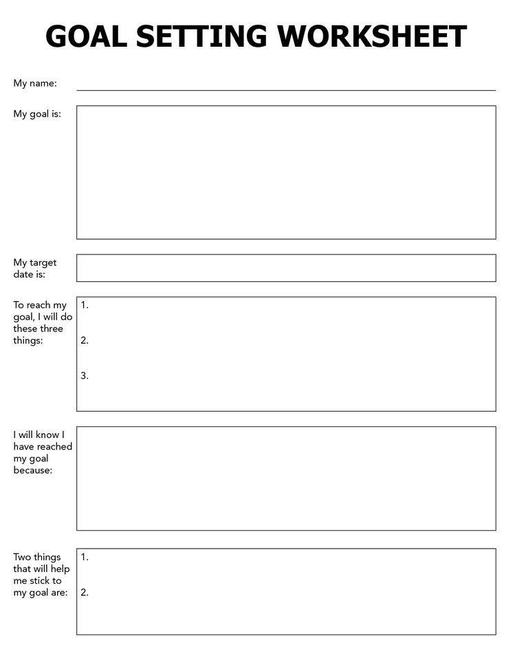 Free personal goal planning template